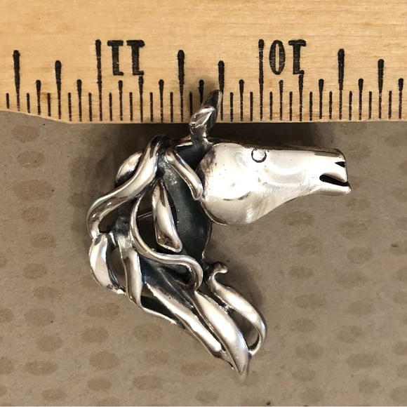 Vintage Silpada Sterling Silver Horse Head Equestrian Pin and Pendant I0653 - Picture 10 of 11